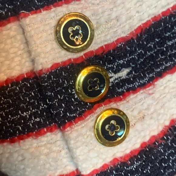 Cabi women’s blazer jacket unlined red cream blue size 8 nautical coastal office - Picture 10 of 17